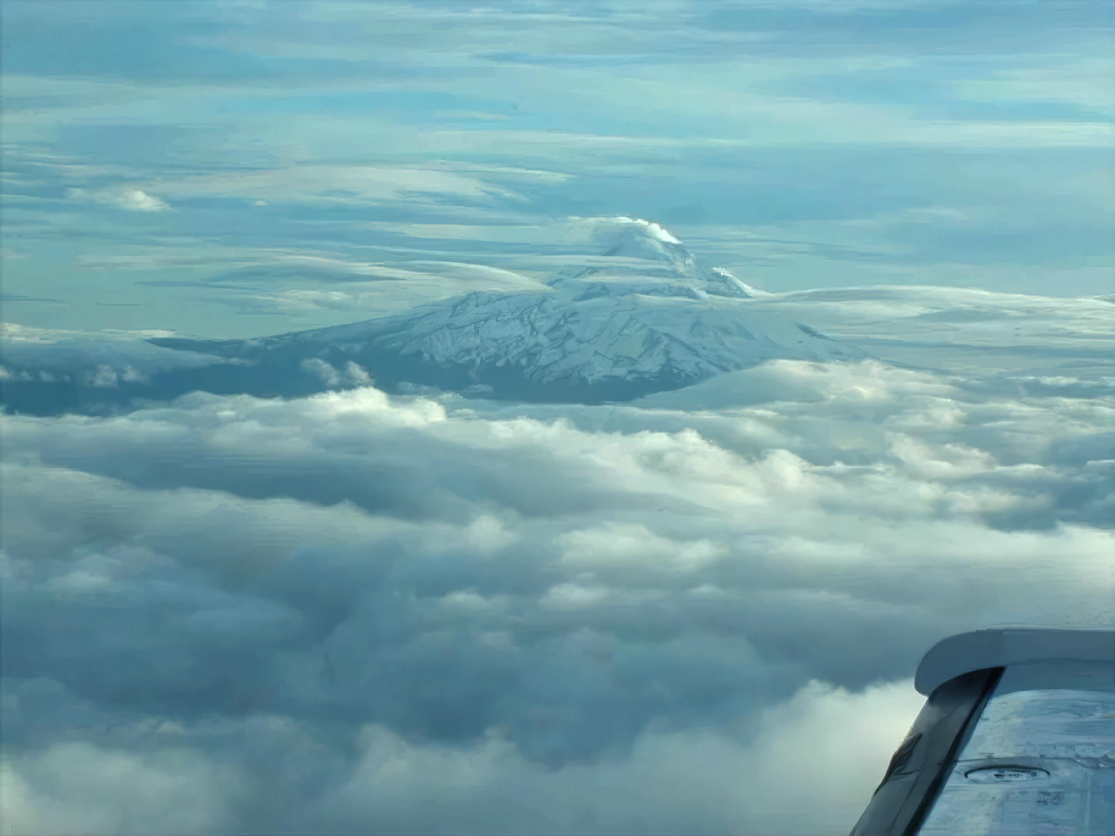 Mount Hood in the clouds
