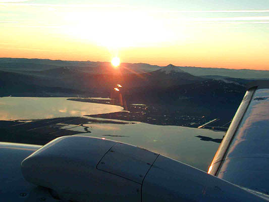 sunset over the lake