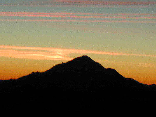 mountain in silhouette