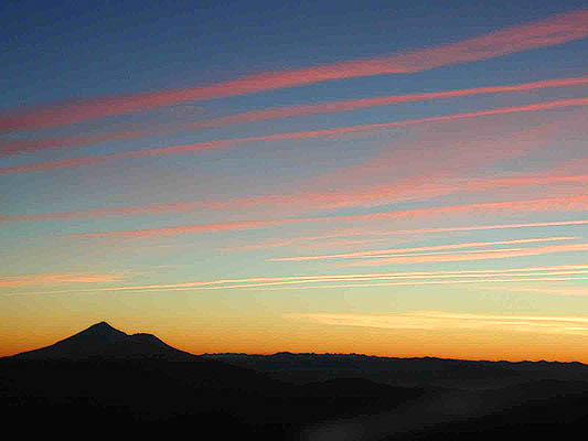 mountain in silhouette