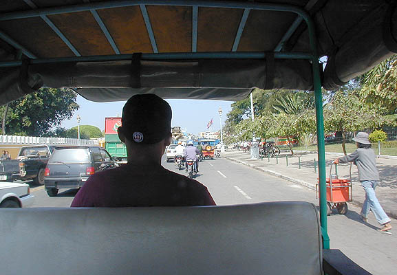 leaving the hotel by tuk-tuk