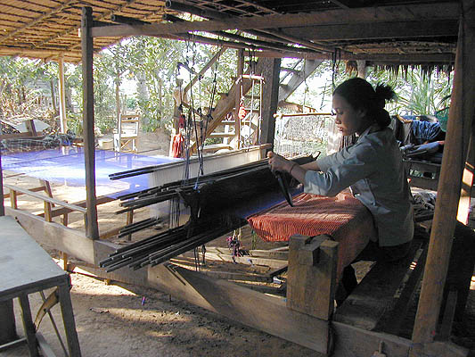 weaving silk