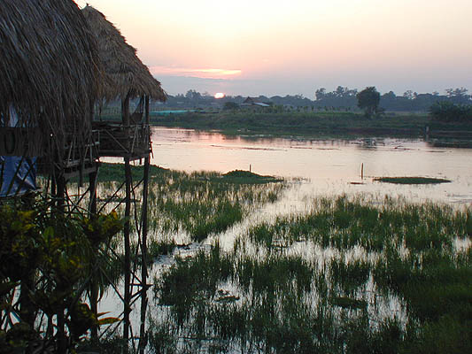 unset over the marsh