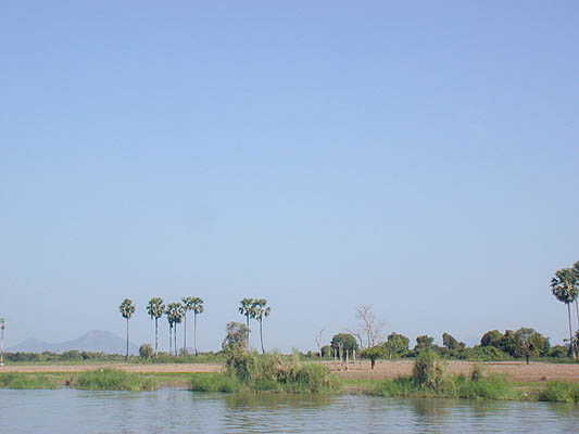 first glimpse of landscape beyond the river