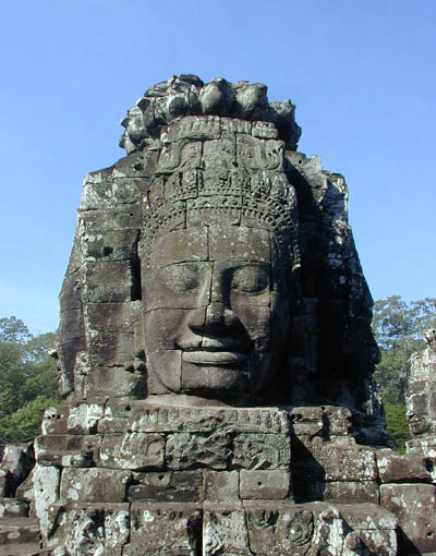 one of the famous faces of angkor