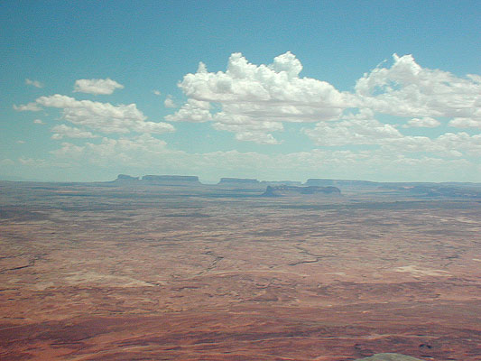 mesas in the distance