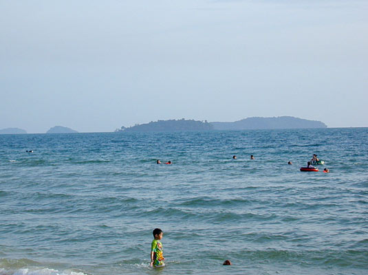 our snorkelling islands in the distance